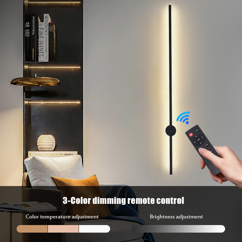 현대적인 충전식 LED 벽등 블랙 알루미늄 바디 선형  - Light Switch 리뷰 및 가격